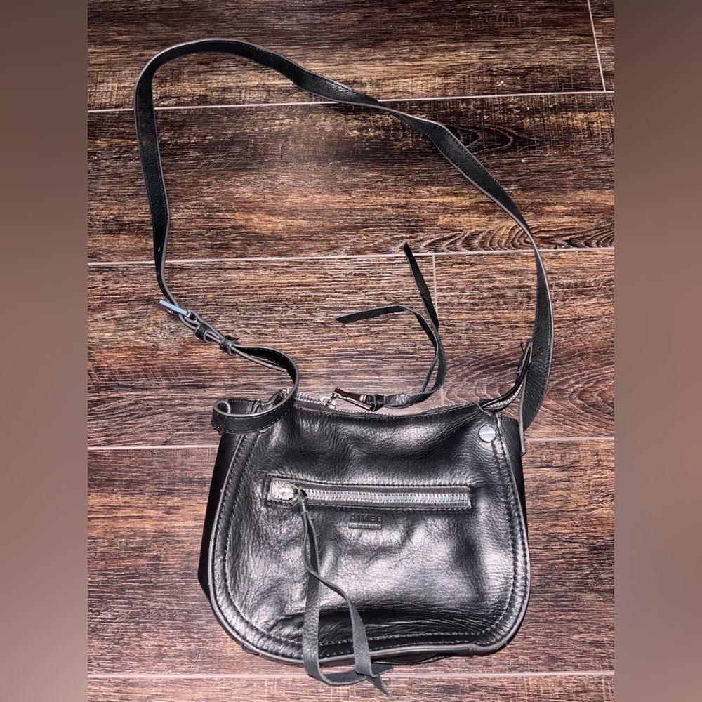 AIMEE Kestenberg Black Leather Crossbody Bag